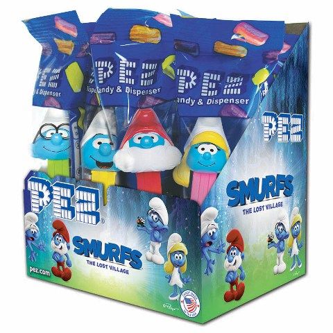 PEZ Smurfs - 1 Pez with 2 candy cartridges